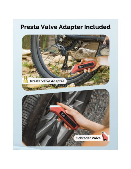 ETENWOLF T300 Plus Medidor Digital de Presión de Neumáticos 200 PSI