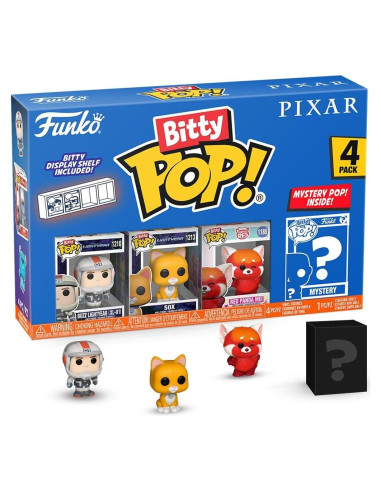 Funko Pop Bitty Pixar 4-Pack - Buzz Lightyear, Sox, Panda Rojo Mei