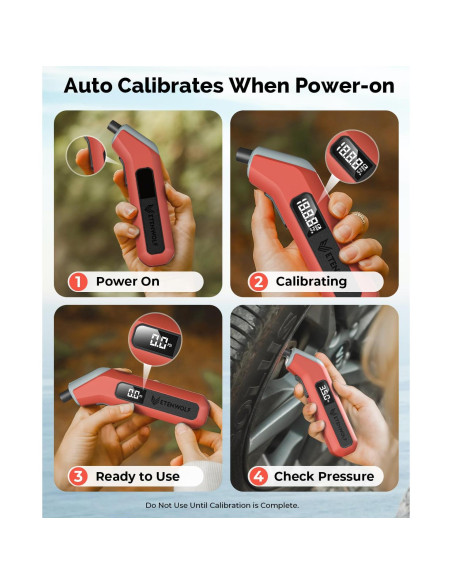 ETENWOLF T300 Plus Medidor Digital de Presión de Neumáticos 200 PSI