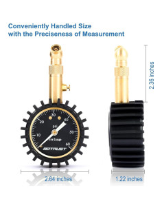 Manómetro de presión de neumáticos MoTrust 0-4.14 bar 2" 2