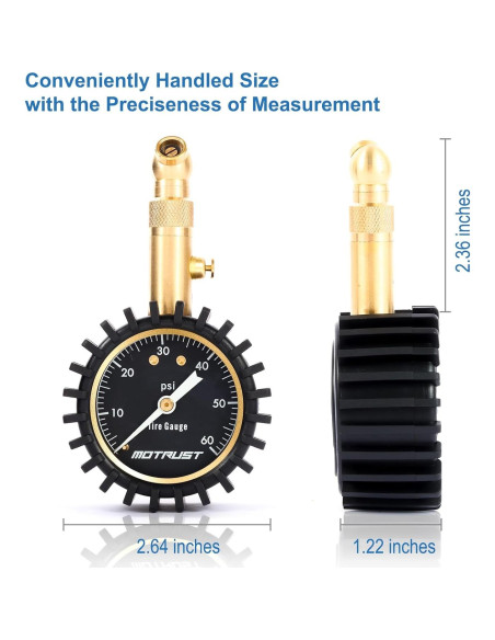 Manómetro de presión de neumáticos MoTrust 0-4.14 bar 2"