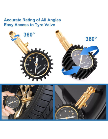 Manómetro de presión de neumáticos MoTrust 0-4.14 bar 2"