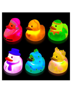 Juguetes de Baño Patos Iluminados Jofan - 6 Piezas Navidad
