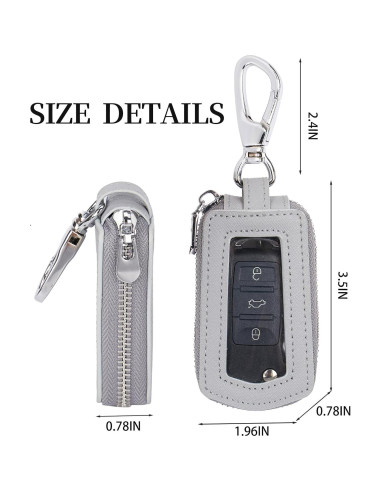Funda de Llave Universal LinsCraft Car-k Cuero Gris Oscuro