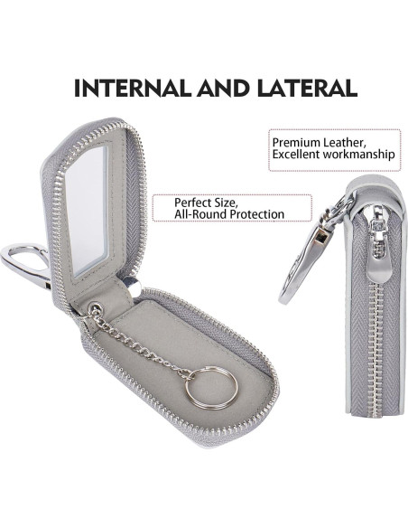 Funda de Llave Universal LinsCraft Car-k Cuero Gris Oscuro