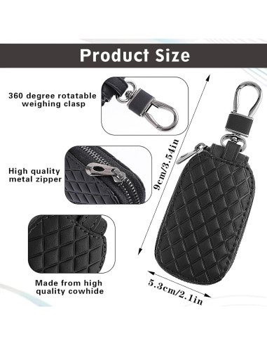 Funda para Llave de Auto GEEHUA Cuero 9x7cm Protector Universal