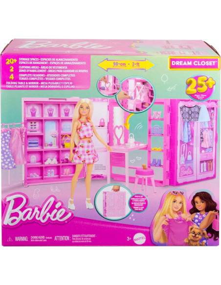 Armario de Sueños Barbie Mattel con 25 Accesorios 91 cm Armario de Sueños Barbie Mattel con 25 Accesorios 91 cm