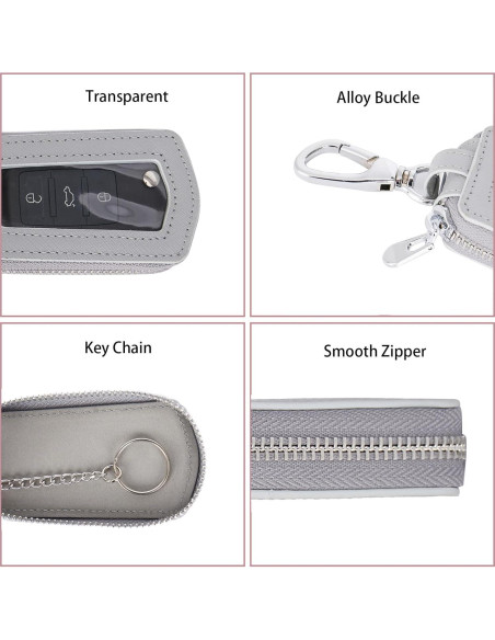 Funda de Llave Universal LinsCraft Car-k Cuero Gris Oscuro