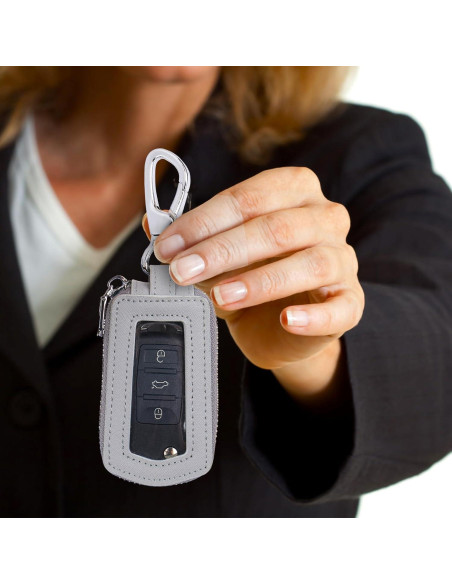 Funda de Llave Universal LinsCraft Car-k Cuero Gris Oscuro
