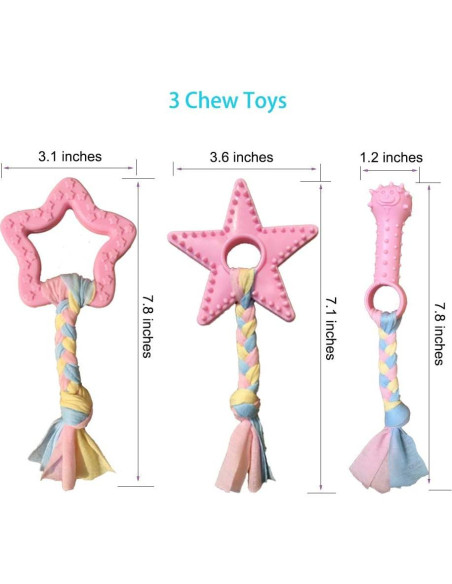 Juguetes para cachorros Volacopets 5 piezas rosa masticar Juguetes para cachorros Volacopets 5 piezas rosa masticar