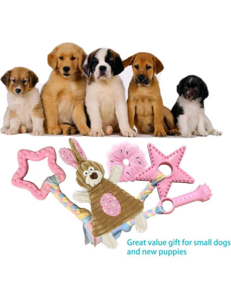 Juguetes para cachorros Volacopets 5 piezas rosa masticar Juguetes para cachorros Volacopets 5 piezas rosa masticar