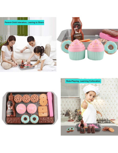 Juego de Comida de Juguete ELitao - 16 Piezas para Niños