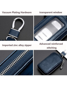 Funda de Llave de Coche vvag de Cuero Genuino Universal Azul 2