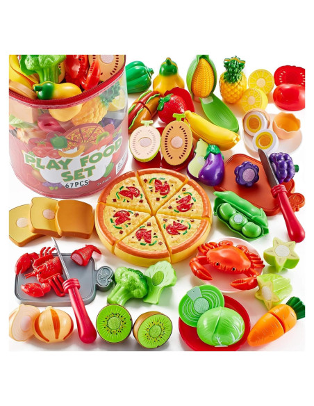 Juego de Comida de 67 Piezas Shimirth para Niños