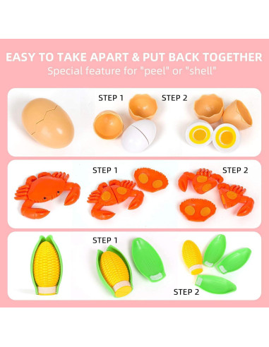 Juego de Comida de 67 Piezas Shimirth para Niños