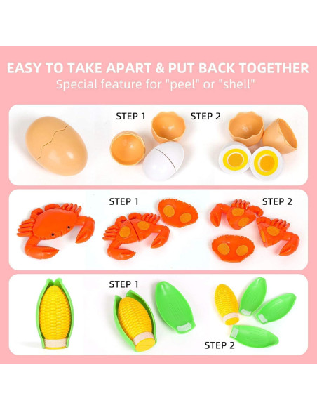 Juego de Comida de 67 Piezas Shimirth para Niños