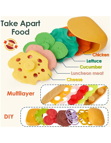 BUYGER Juguetes de Comida Rápida para Niños 25,5x19 cm
