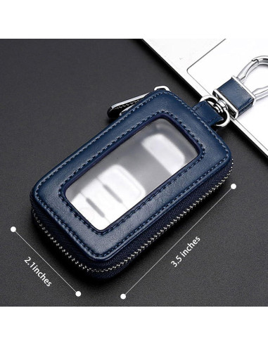 Funda de Llave de Coche vvag de Cuero Genuino Universal Azul