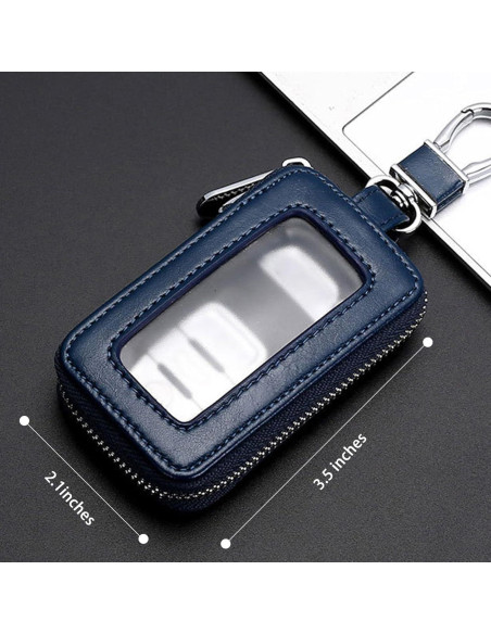 Funda de Llave de Coche vvag de Cuero Genuino Universal Azul