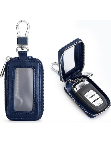 Funda de Llave de Coche vvag de Cuero Genuino Universal Azul