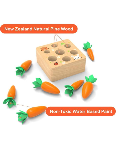Juguete de Madera Wdmiya Zanahorias para Niños 1 Año