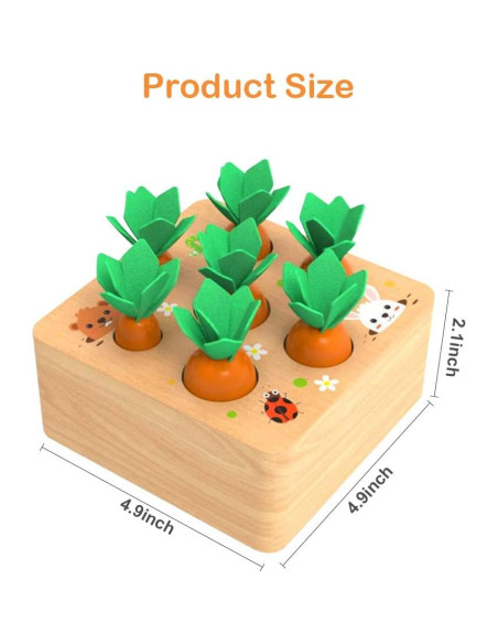 Juguete de Madera Wdmiya Zanahorias para Niños 1 Año