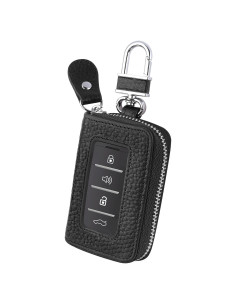 Funda de Llave de Auto SSNNUU Minimalista Cuero Negro