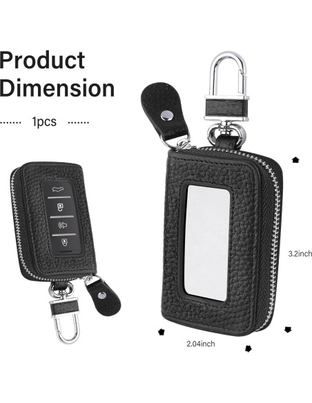 Funda de Llave de Auto SSNNUU Minimalista Cuero Negro