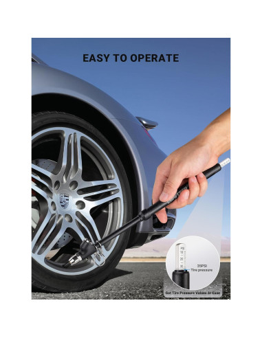 Medidor de presión de neumáticos LUMITECO 12" doble cabeza 10-150 PSI