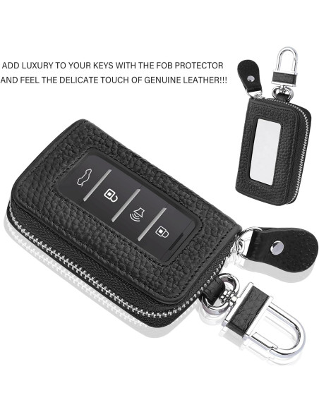 Funda de Llave de Auto SSNNUU Minimalista Cuero Negro