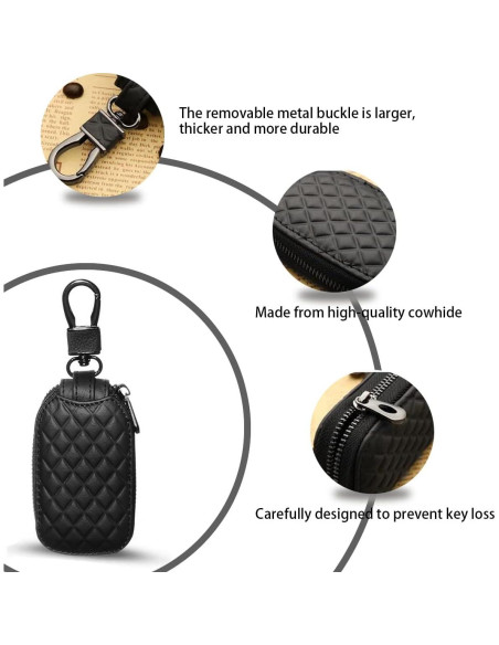 Funda para Llave de Auto BELOMI de Cuero Genuino Marrón