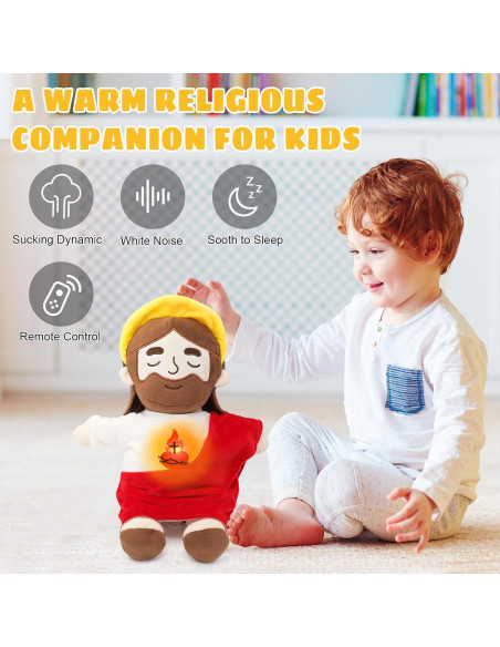 Juguete de peluche Jesús con luz y sonido Yelakey 38 cm