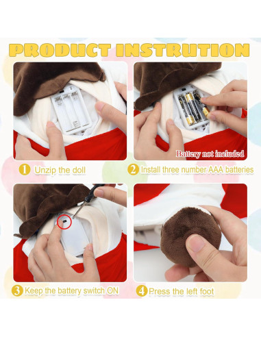 Juguete de peluche Jesús con luz y sonido Yelakey 38 cm