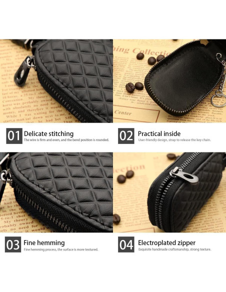 Funda para Llave de Auto BELOMI de Cuero Genuino Marrón