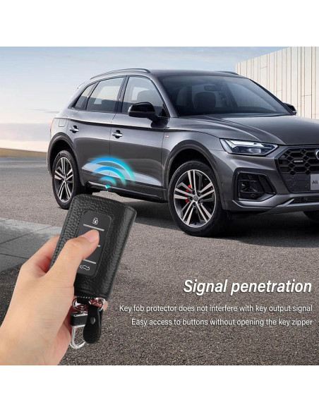 Funda de Llave de Auto SSNNUU Minimalista Cuero Negro