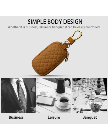 Funda para Llave de Auto BELOMI de Cuero Genuino Marrón