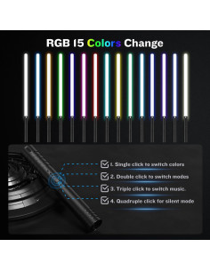 Paquete de 2 Sables de Luz LCMAOKE 15 Colores 4 Modos 2