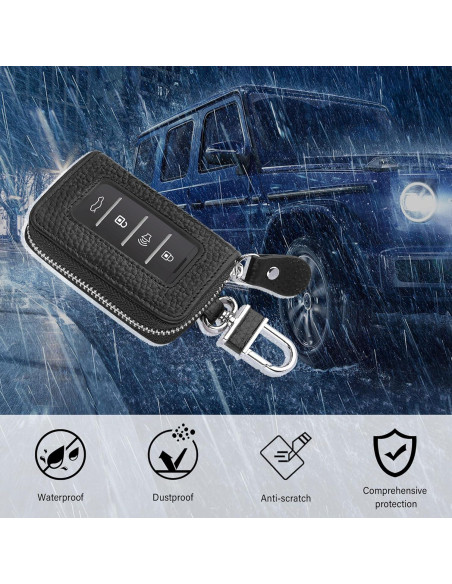 Funda de Llave de Auto SSNNUU Minimalista Cuero Negro