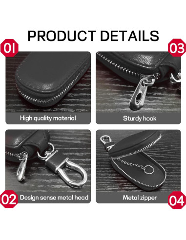 Funda para Llave de Auto Wogomz Cuero Genuino Negro