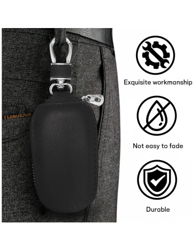 Funda para Llave de Auto Wogomz Cuero Genuino Negro