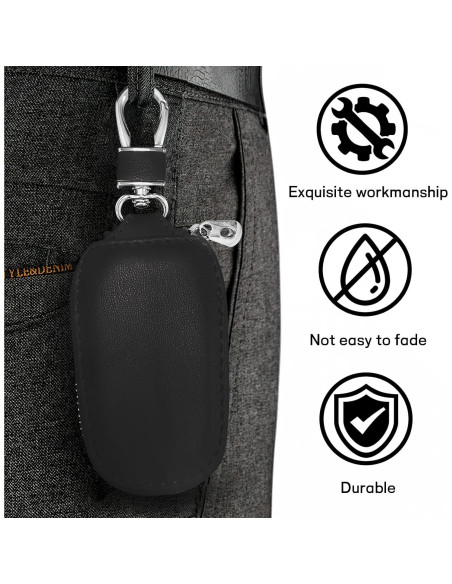 Funda para Llave de Auto Wogomz Cuero Genuino Negro