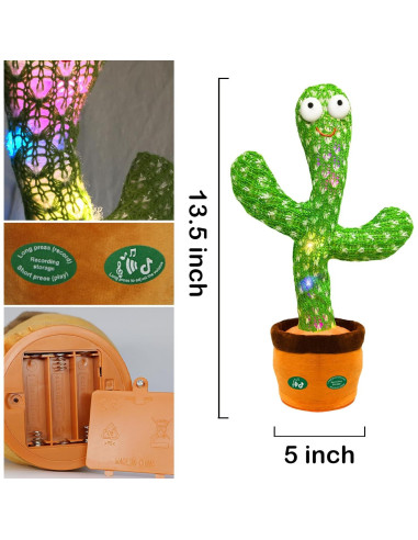 Juguete Cactus Hablante Hunfur 11.94 cm Ajuste de Volumen