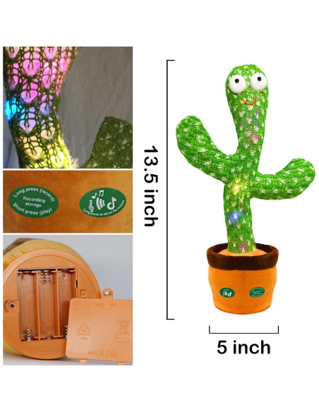 Juguete Cactus Hablante Hunfur 11.94 cm Ajuste de Volumen