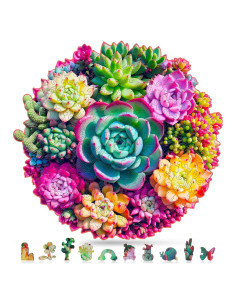 Rompecabezas de Madera Hopelucr Suculentas 200 Piezas 28.3x27.2cm
