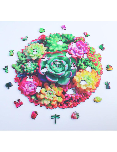 Rompecabezas de Madera Hopelucr Suculentas 200 Piezas 28.3x27.2cm