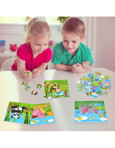 6 Rompecabezas de Animales de Madera SpriteGru 14 cm