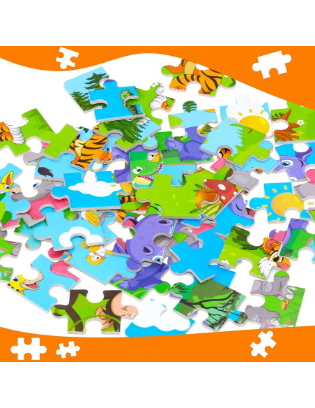 6 Rompecabezas de Animales de Madera SpriteGru 14 cm