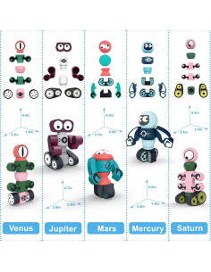 Gifts2U Set de 35 Piezas de Robots Magnéticos para Niños 2