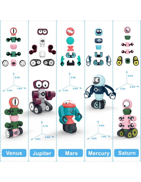 Gifts2U Set de 35 Piezas de Robots Magnéticos para Niños