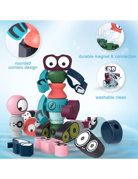 Gifts2U Set de 35 Piezas de Robots Magnéticos para Niños